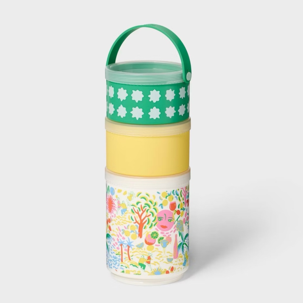 Vacation Stackable Snacklebox Yellow/Green - Roller Rabbit x Target